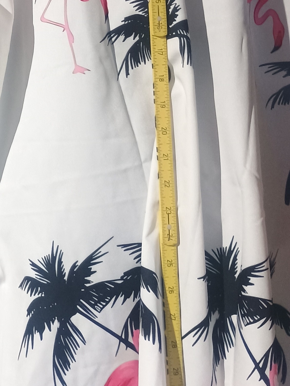 Source Unknown White Tropical Palm & Flamingo Print Men's Dress Shirt - Picture 4 of 5
